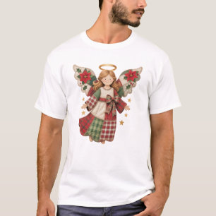 Christmas Angel with Golden Stars T-Shirt