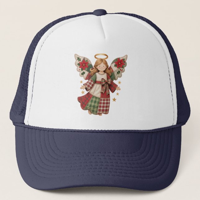 Christmas Angel with Golden Stars Trucker Hat (Front)