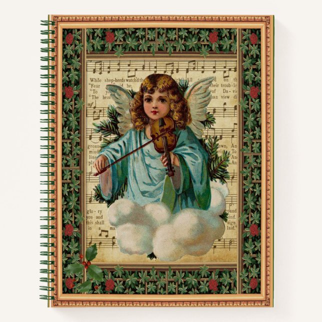 Christmas Angel with Violin Notebook (Front)