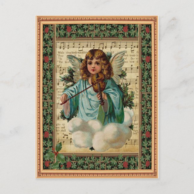 Christmas Angel with Violin Postcard (Front)