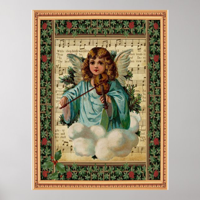 Christmas Angel with Violin Poster (Front)