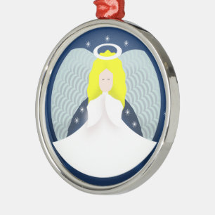 Christmas Angel with Wings Metal Tree Decoration