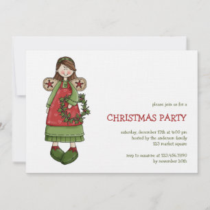 Christmas Angels · Angel & Wreath Invitation