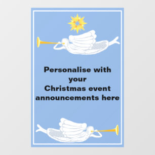 Christmas angels announcement window cling