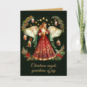 Christmas angels, guardians of joy. holiday card