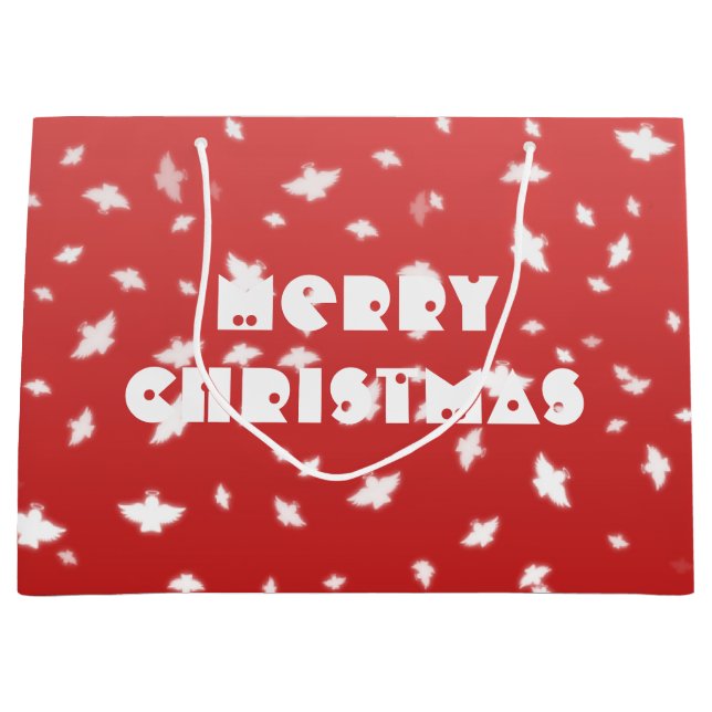 Christmas Angels Large Gift Bag (Front)