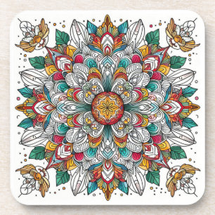 Christmas angels multicolor coaster