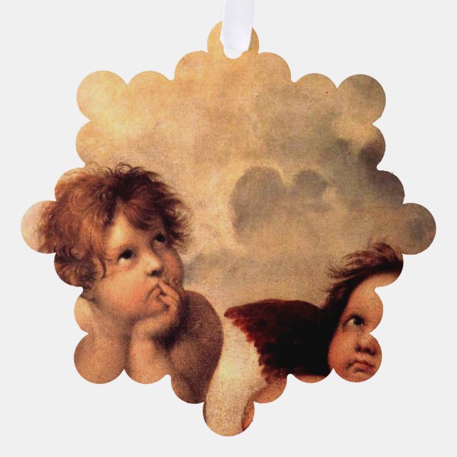 Christmas Angels Paper Ornament Card (Front)