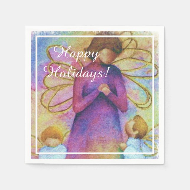 Christmas Angels Party Napkin (Front)