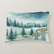 Christmas Angels Throw Pillow
