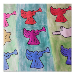 Christmas Angels With Trumpets Photo Print