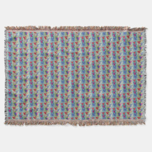 Christmas Angels With Trumpets Throw Blanket