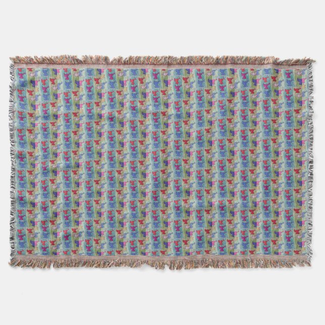 Christmas Angels With Trumpets Throw Blanket (Front)