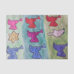Christmas Angels With Trumpets Tissue Paper