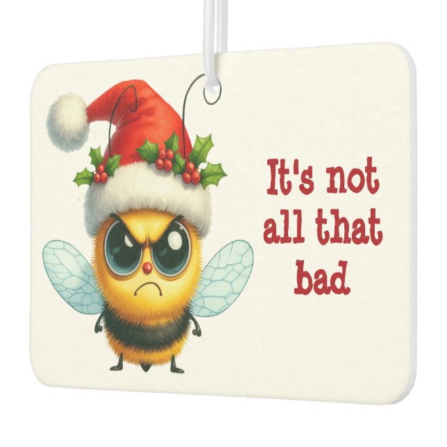 Christmas Angry Honeybee Car Air Freshener (Left)