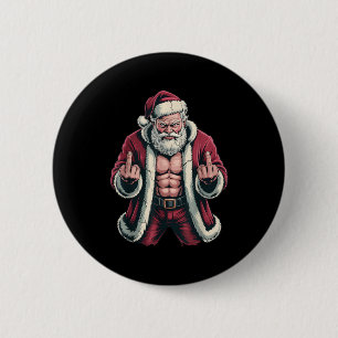 Christmas Angry Santa Middle Finger Sarcastic Xmas 6 Cm Round Badge