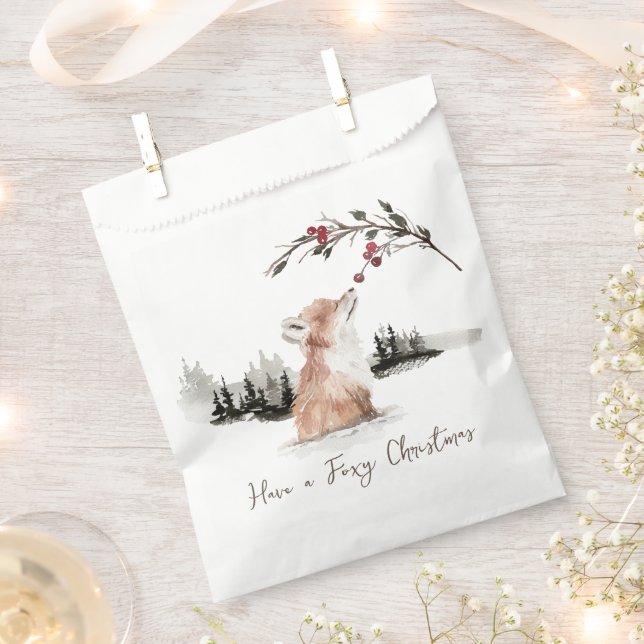 Christmas Animal Fox  Favour Bags (Clipped)