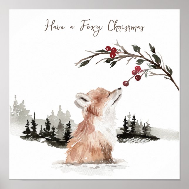 Christmas Animal Fox Poster (Front)