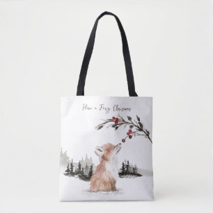 Christmas Animal Fox Tote Bag