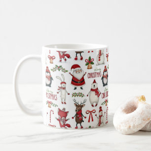 Christmas animal pattern coffee mug