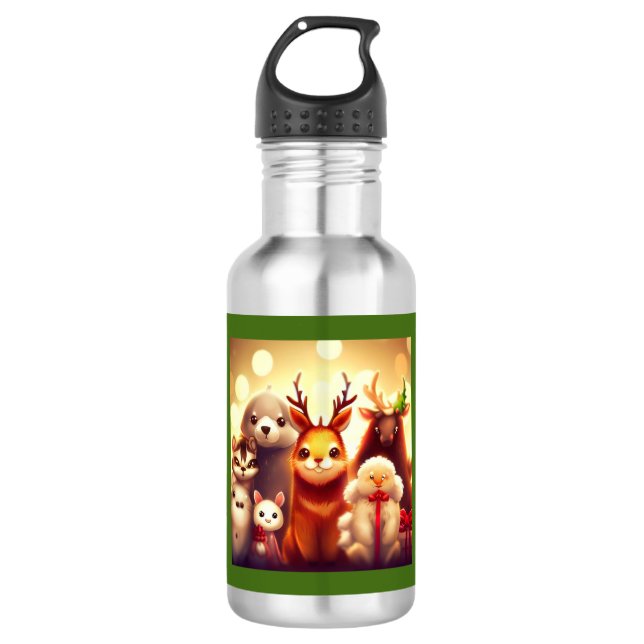 Christmas Animals 1 532 Ml Water Bottle (Front)