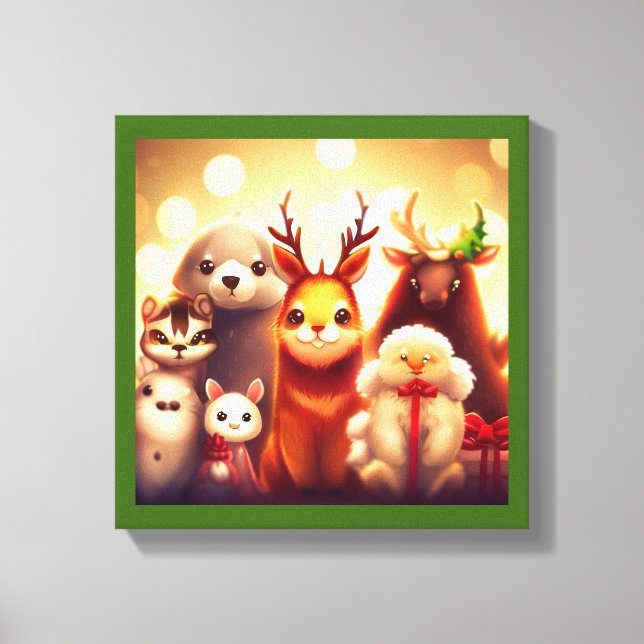 Christmas Animals 1 Canvas Print (Front)