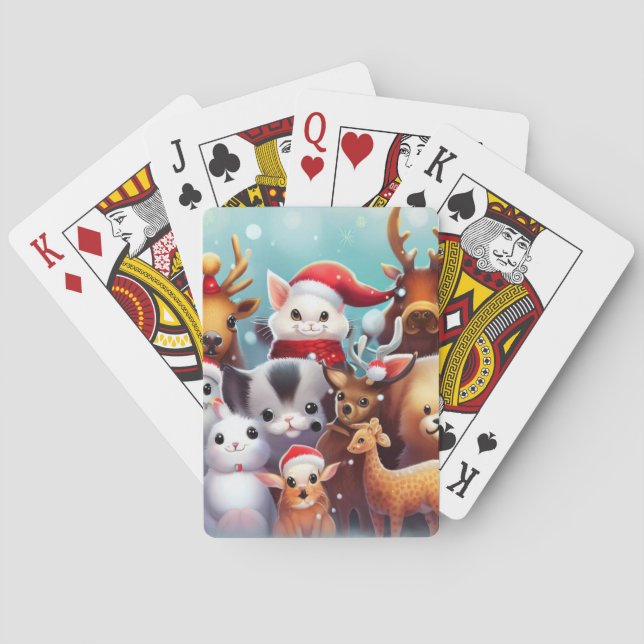 Christmas Animals (2) Playing Cards (Back)