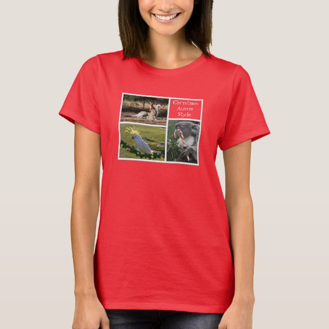 Christmas Animals Aussie Style - Personalizable T-Shirt (Front)