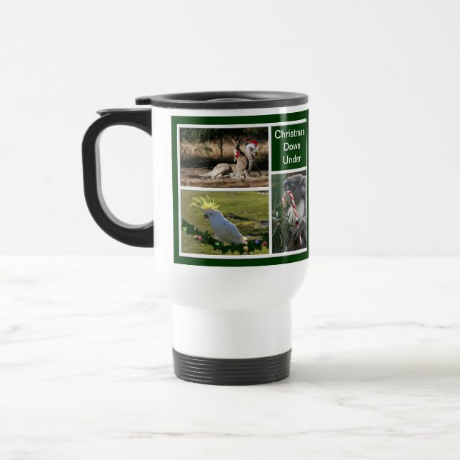 Christmas Animals Aussie Style - Personalizable Travel Mug (Left)