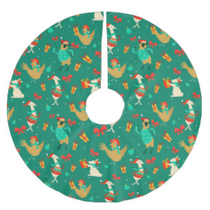 Christmas Animals Brushed Polyester Tree Skirt