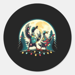 Christmas Animals Cute Ducks Xmas Animal Lovers Du Classic Round Sticker