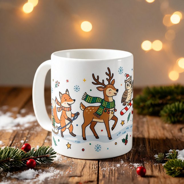 Christmas animals parade Kids Mug (Christmas animals parade Kids Mug)