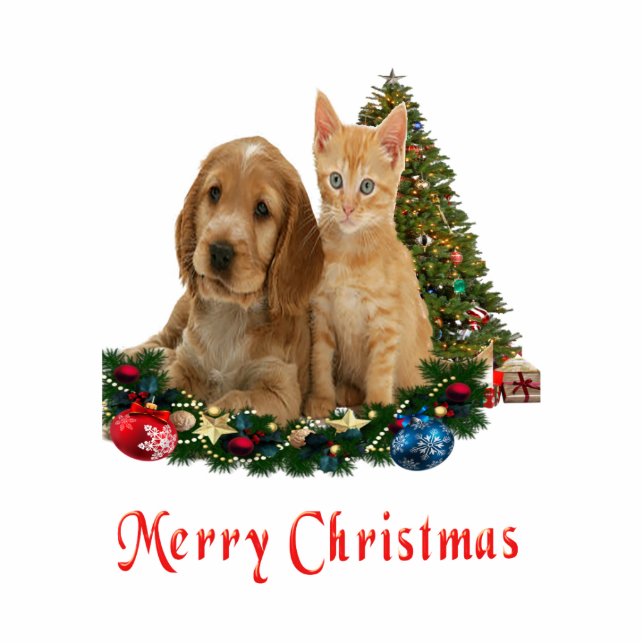 Christmas Animals Photo Sculpture Key Ring (Front)