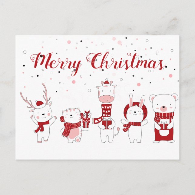 Christmas Animals Postcard (Front)