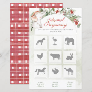 Christmas Animals Pregnancy Boy Baby Shower Game
