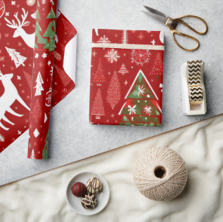 Christmas animals Santa Claus Wrapping Paper