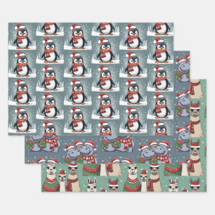 Christmas Animals Wrapping Paper Sheet