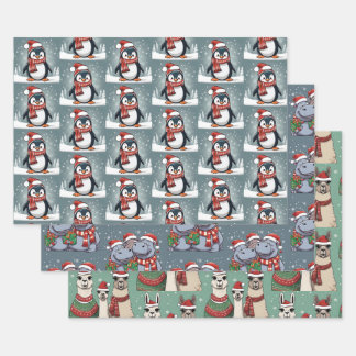 Christmas Animals Wrapping Paper Sheet