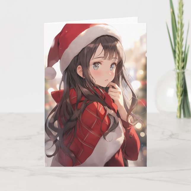 Christmas Anime Girl Card (Front)