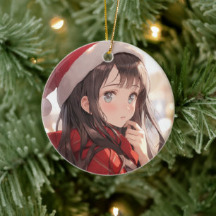 Christmas Anime Girl Ceramic Tree Decoration
