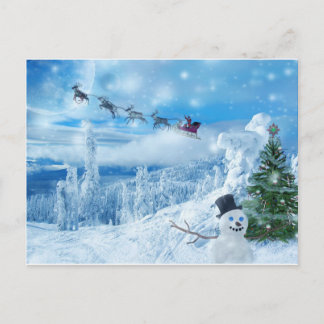 Christmas anime holiday postcard
