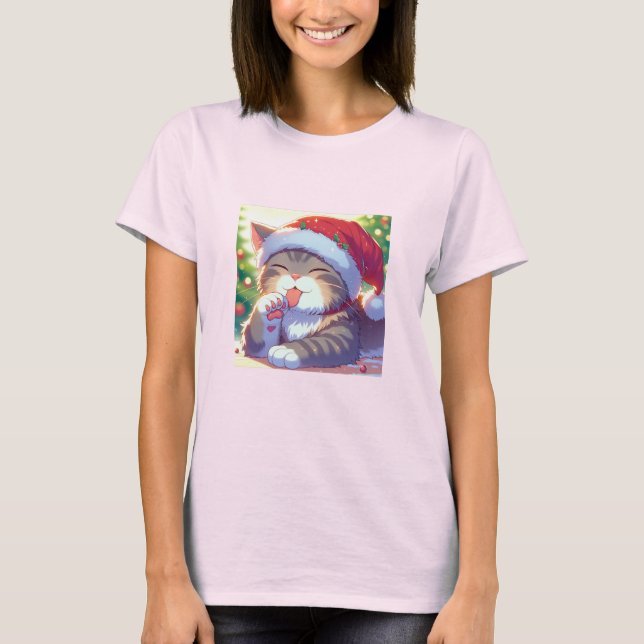  Christmas anime kitty T-Shirt (Front)