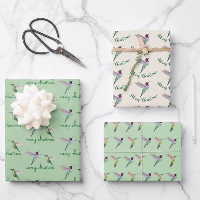 Christmas Anna'sHummingbird Wrapping Paper Sheet (Front)