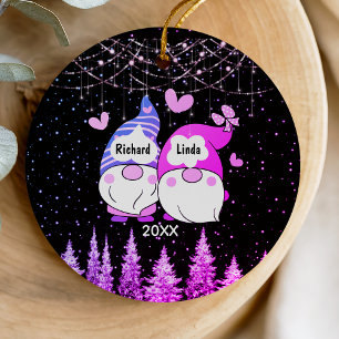 Christmas anniversary engaged married couple  ceramic tree decoration
