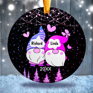 Christmas anniversary engaged married couple  ceramic tree decoration