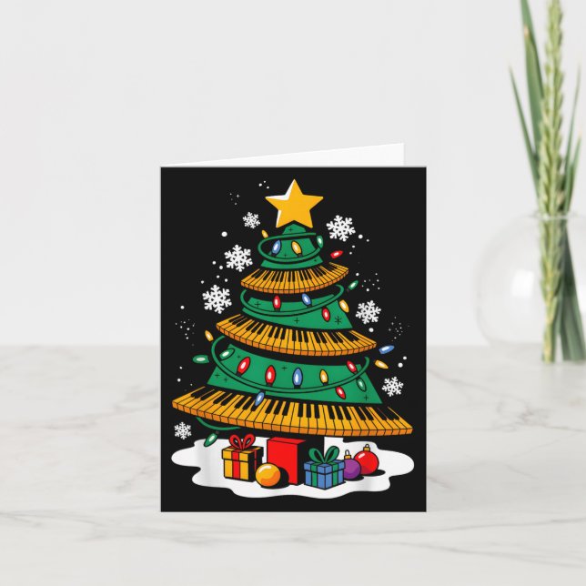 Christmas Ano Player Xmas Tree Funny Music Lover S Card (Front)