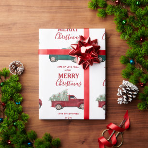 Christmas Antique Pickup Truck Xmas Tree Custom Wrapping Paper