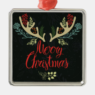 Christmas Antlers Merry Christmas Metal Tree Decoration