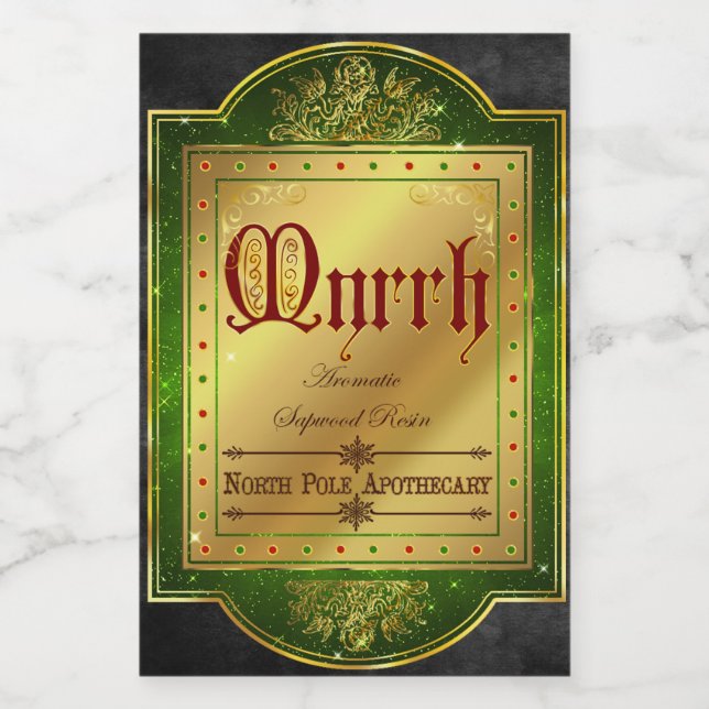Christmas Apothecary Myrrh Label (Single Label)