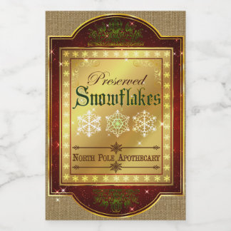 Christmas Apothecary Snowflakes Label